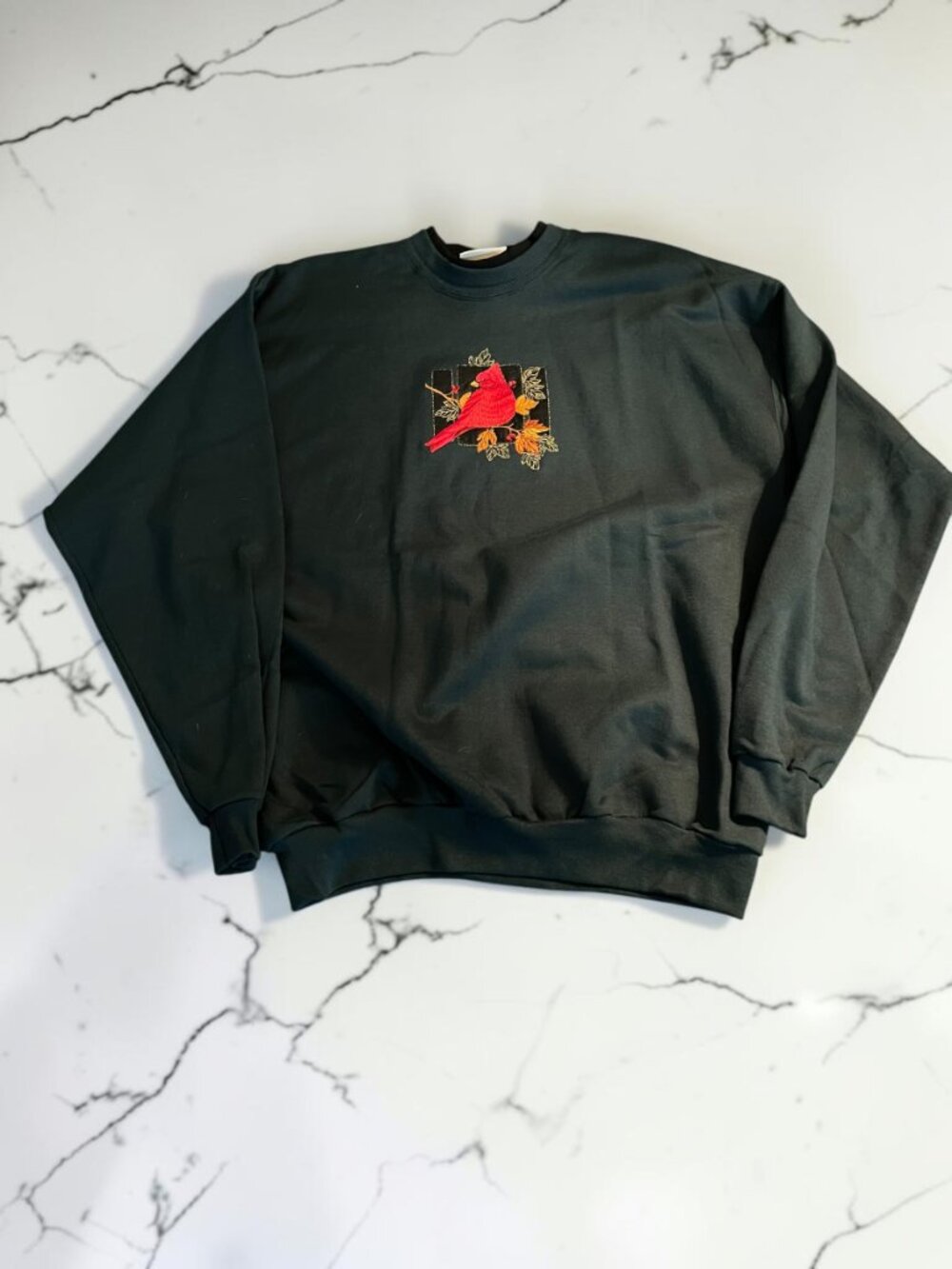 Vintage Top Stitch Morning Sun Cardinal Embroidered Sweatshirt XL dark green - Picture 7 of 7